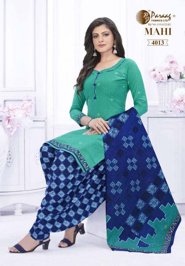 Paraag Mahi Vol-4 Cotton Designer Patiyala Dress Material